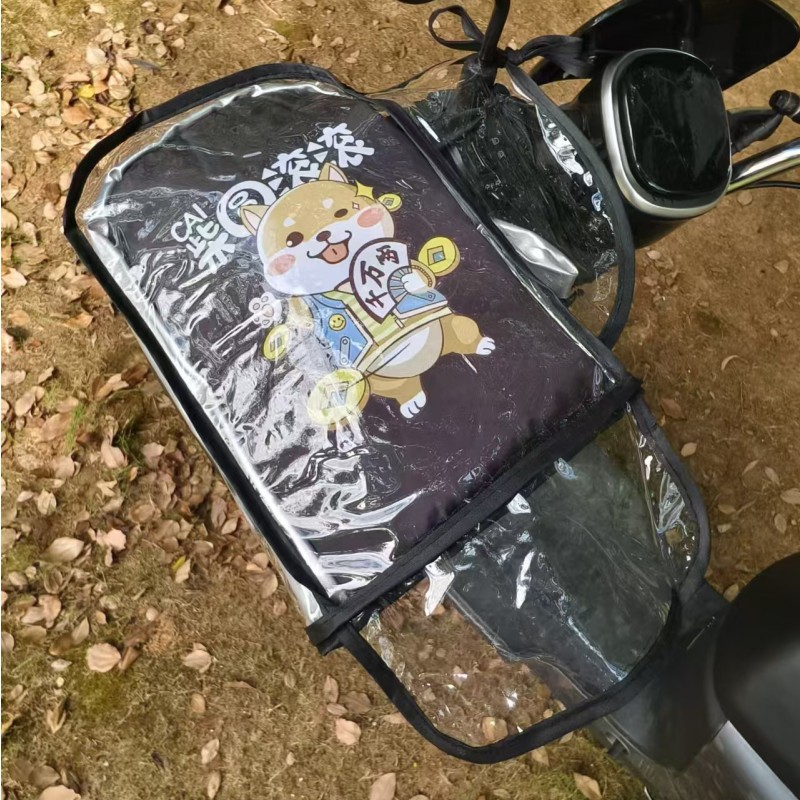 带防水罩的电动车手套加绒冬季