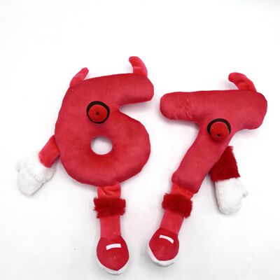 跨境新款festive 67 plush 窃取脑腐游戏周边毛绒玩偶公仔玩具红
