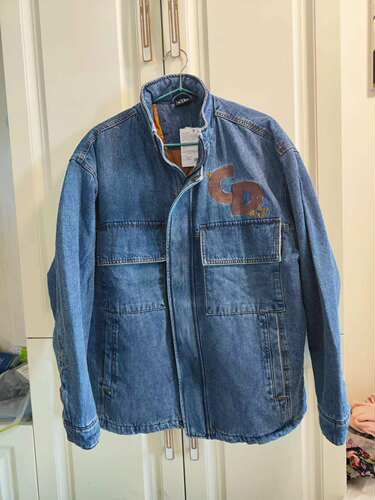 美特正品牛仔棉服冬季加棉加厚棉外套奇奇蒂蒂绣花立领牛仔棉衣