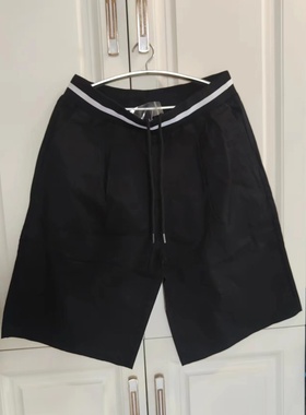 国货美家正品男裤子夏季松紧五分裤黑色宽松休闲短袖宽松男大裤衩