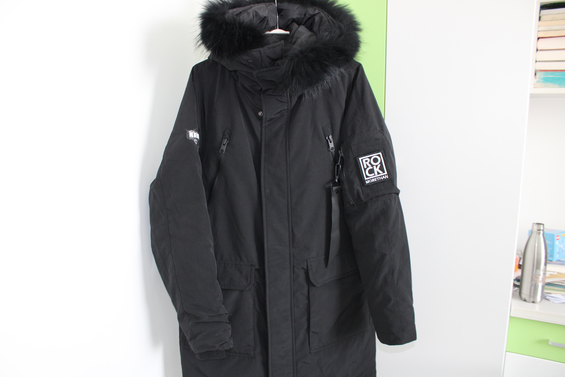 国货美邦宽松连帽中长男羽绒服