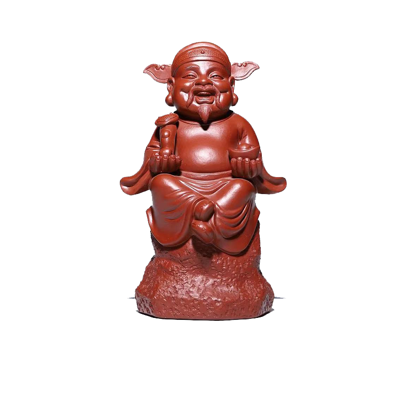 【润砂礼品】宜兴紫砂纯手工制作茶宠摆件财神摆件精致可养茶玩