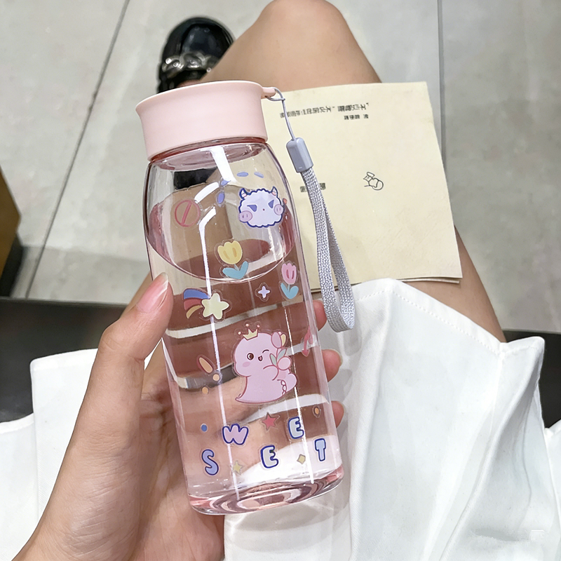 水杯女高颜值户外便携塑料杯学生上学专用杯子随手水杯防摔耐高温