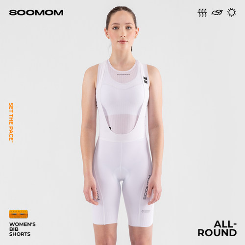 SOOMOM女士双箭头背带骑行服短裤