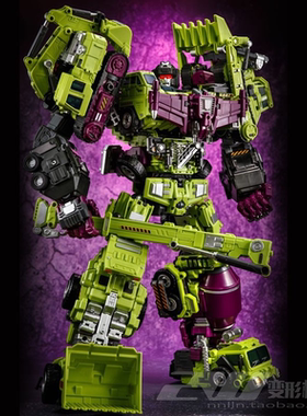 金宝 六合体绿色大力组合神黄色 升级配件包 武器工程车 变形玩具