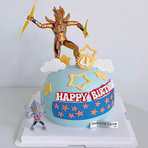 网红同款超人蛋糕装饰打怪兽摆件男孩儿童生日甜品台烘焙装扮插件