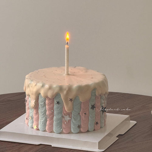 小红书奶呼呼生日蛋糕装饰插件直杆蜡烛简约星星蛋糕装饰插件