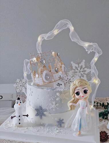 冰雪女王艾莎爱莎公主雪宝蛋糕