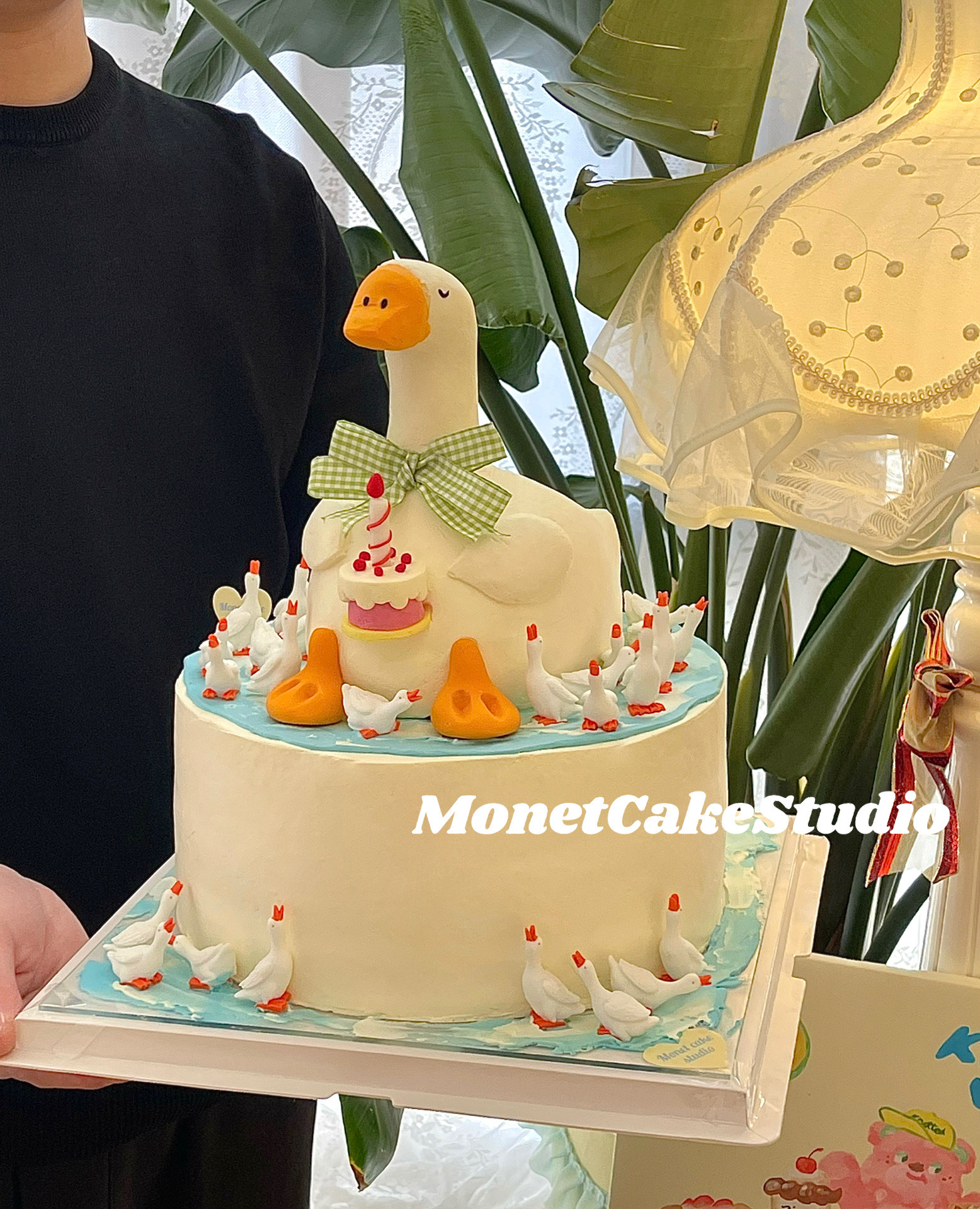 网红大白鹅蛋糕 三十鹅立男士爸爸30岁生日蛋糕装饰烘焙摆件插件