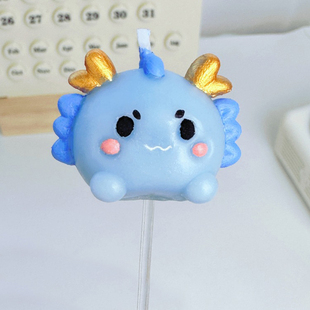 饰插件 可爱小龙生日蜡烛蛋糕装 ins韩版 可爱龙十二生肖主题蜡烛