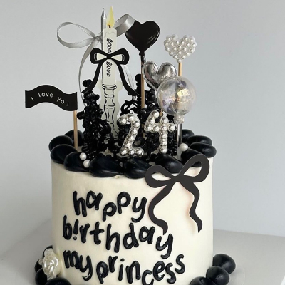 ins韩系蛋糕装饰 loveyou爱心小旗钻石数字女神生日幻彩装扮插件