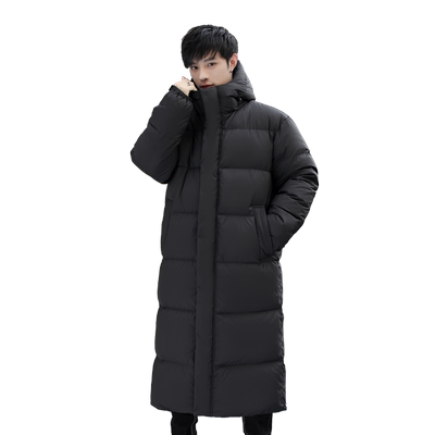 极寒鹅绒羽绒服男中长
