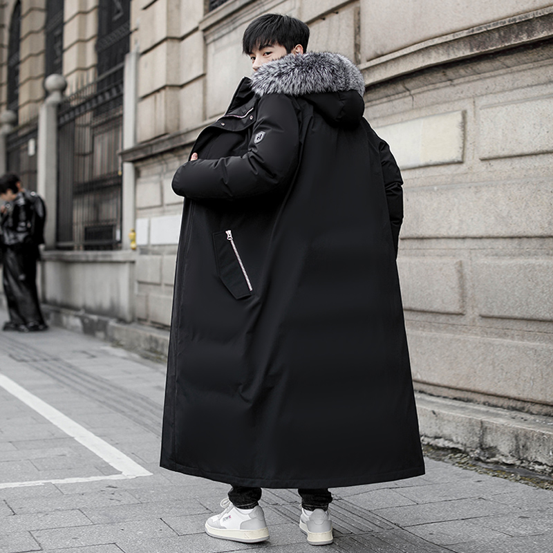 派克服男长款过膝冬季新款大毛领鹅绒加厚保暖时尚帅气鹅绒羽绒服