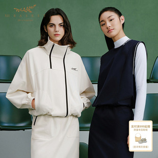 XII BASKET十二篮可收纳连帽防泼舒柔特时尚短款外套女春季