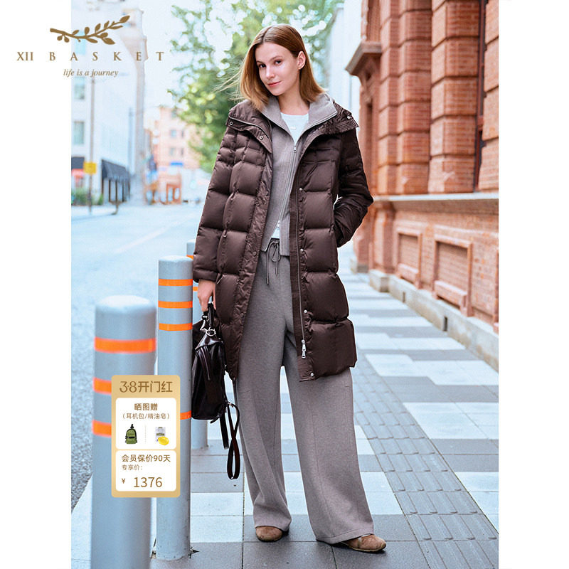 【90白鹅绒】十二篮25冬新款加厚羽绒服复古女休闲通勤时尚长款