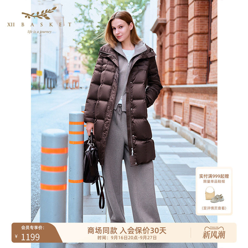 十二篮高充绒量羽绒服长款