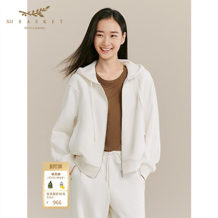 慵懒感连帽卫衣外套时髦休闲 冬季 XII BASKET十二篮商场同款