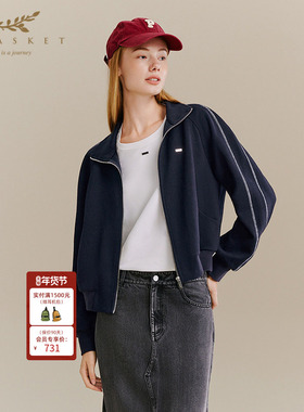 十二篮专选25冬新款时尚休闲运动舒适藏蓝色百搭通勤高级感外套女