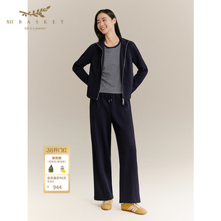 XII BASKET十二篮商场同款25冬新款时尚休闲百搭直筒裤阔腿裤子女