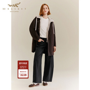 绵羊毛时尚 商场同款 运动百搭宽松大衣女 BASKET十二篮25秋新款 XII