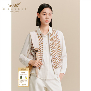 休闲百搭驼色秋季 设计感针织马甲女时尚 BASKET十二篮商场同款 XII