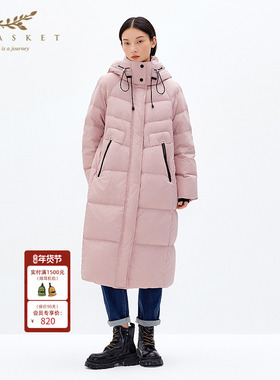 十二篮专选冬款时尚连帽加厚宽松长款百搭外套保暖羽绒服女