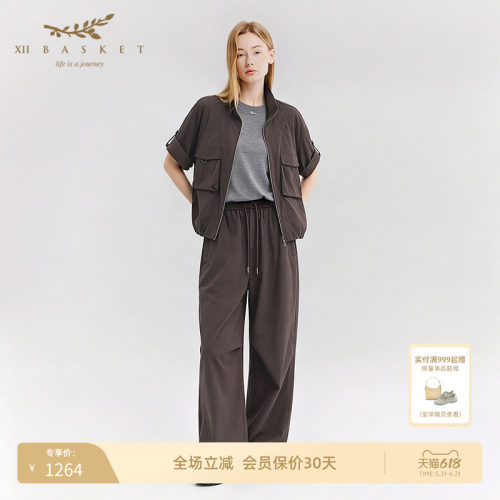 十二篮高腰束脚休闲户外工装裤