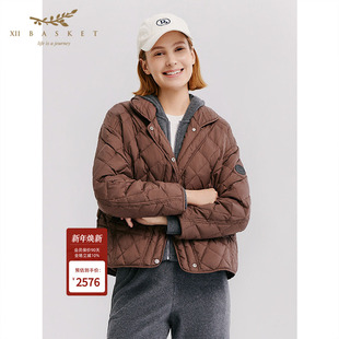 十二篮26春新款 羽绒服简约设计感通勤休闲气质外套 白鹅绒短款