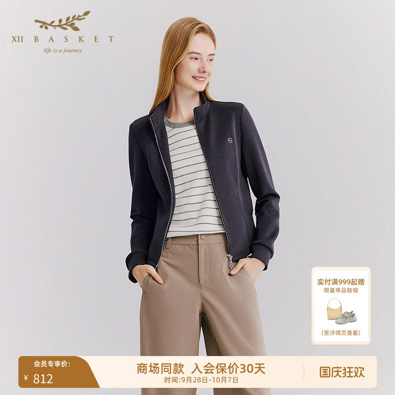 十二篮宽松拉链休闲运动外套