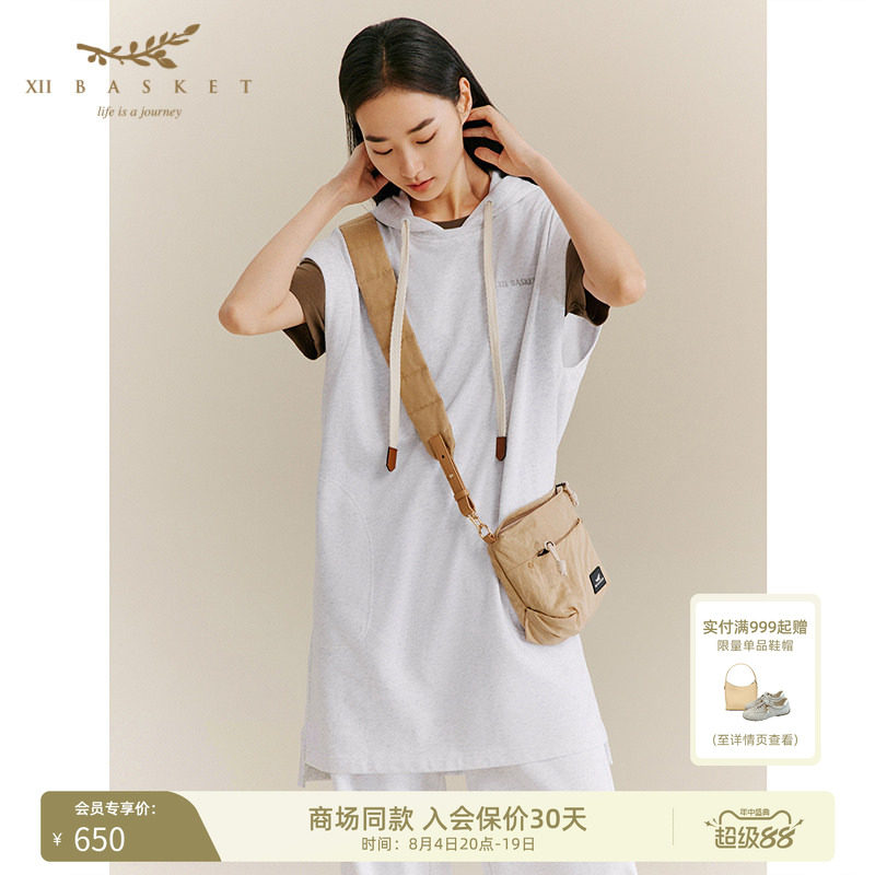 XII BASKET十二篮时尚运动休闲慵懒休闲宽松卫衣连衣裙女秋季