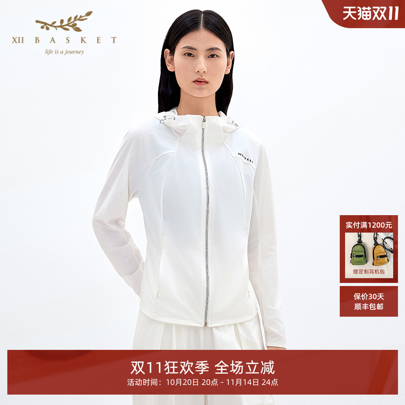 十二篮轻量感修身原纱防晒外套