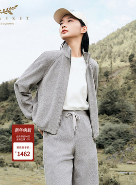 XII BASKET十二篮25冬新款针织绒感立领运动外套时尚休闲百搭女