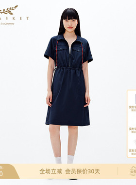 十二篮专选运动休闲简约短袖收腰显高显瘦宽松连衣裙女夏季