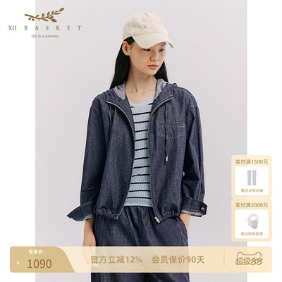 十二篮时尚百搭亚麻混纺宽松外套
