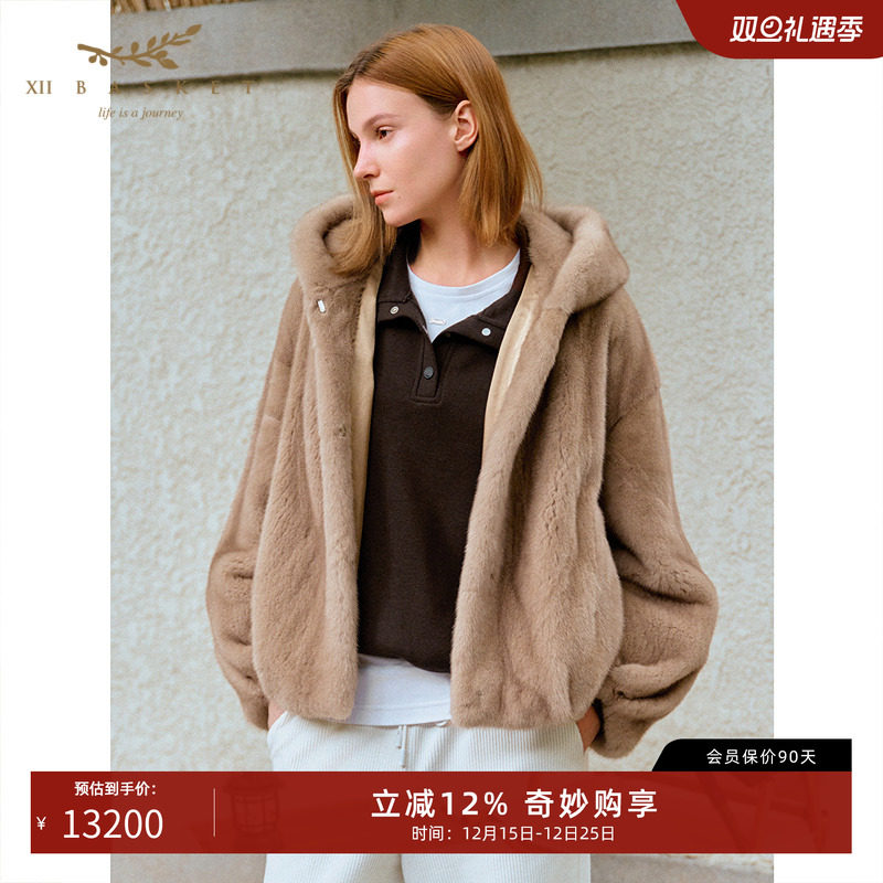 十二篮水貂毛摩登短外套