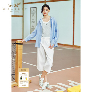 十二篮夏季 女 百搭复古纯白阔腿直筒小脚浅口七分显瘦牛仔裤