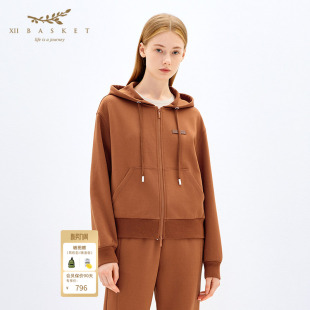 宽松舒适长绒棉卫衣外套宽松舒适女 秋款 XII BASKET十二篮商场同款