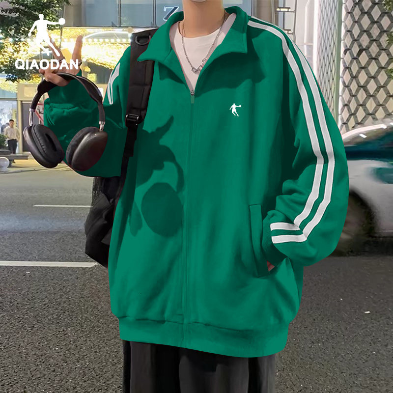 乔丹棒球服外套男款开衫立领美式高街卫衣春季新款学生休闲运动服