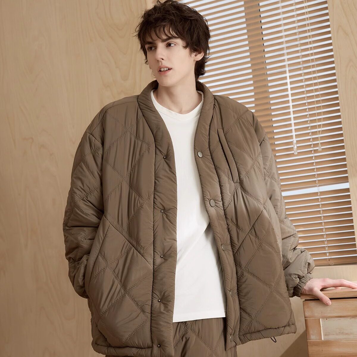 尘熙男士冬款三层加厚外穿家居服