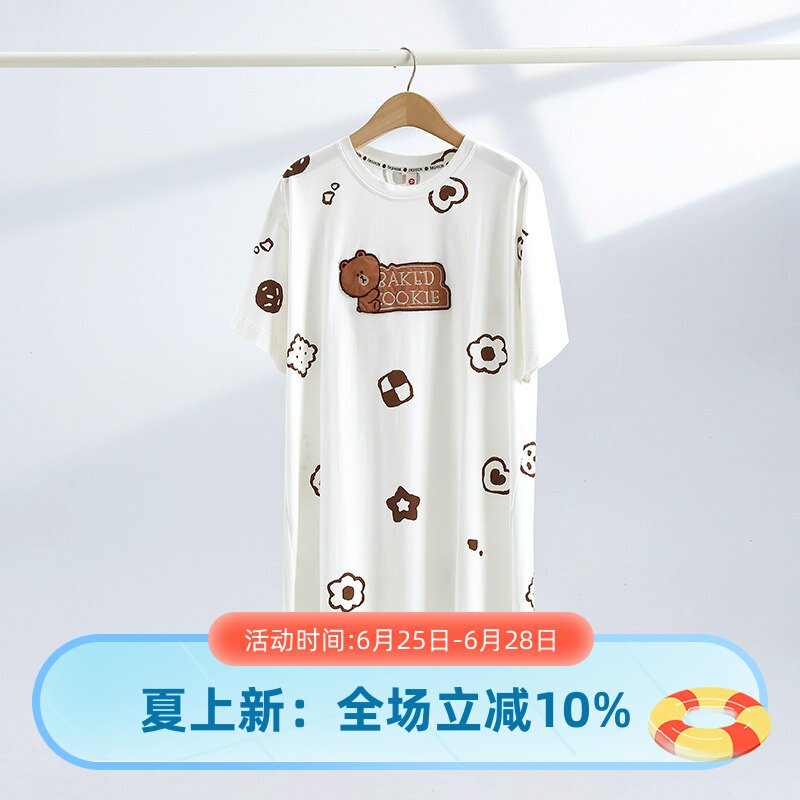 睡裙女夏季短袖2025新款纯棉薄款