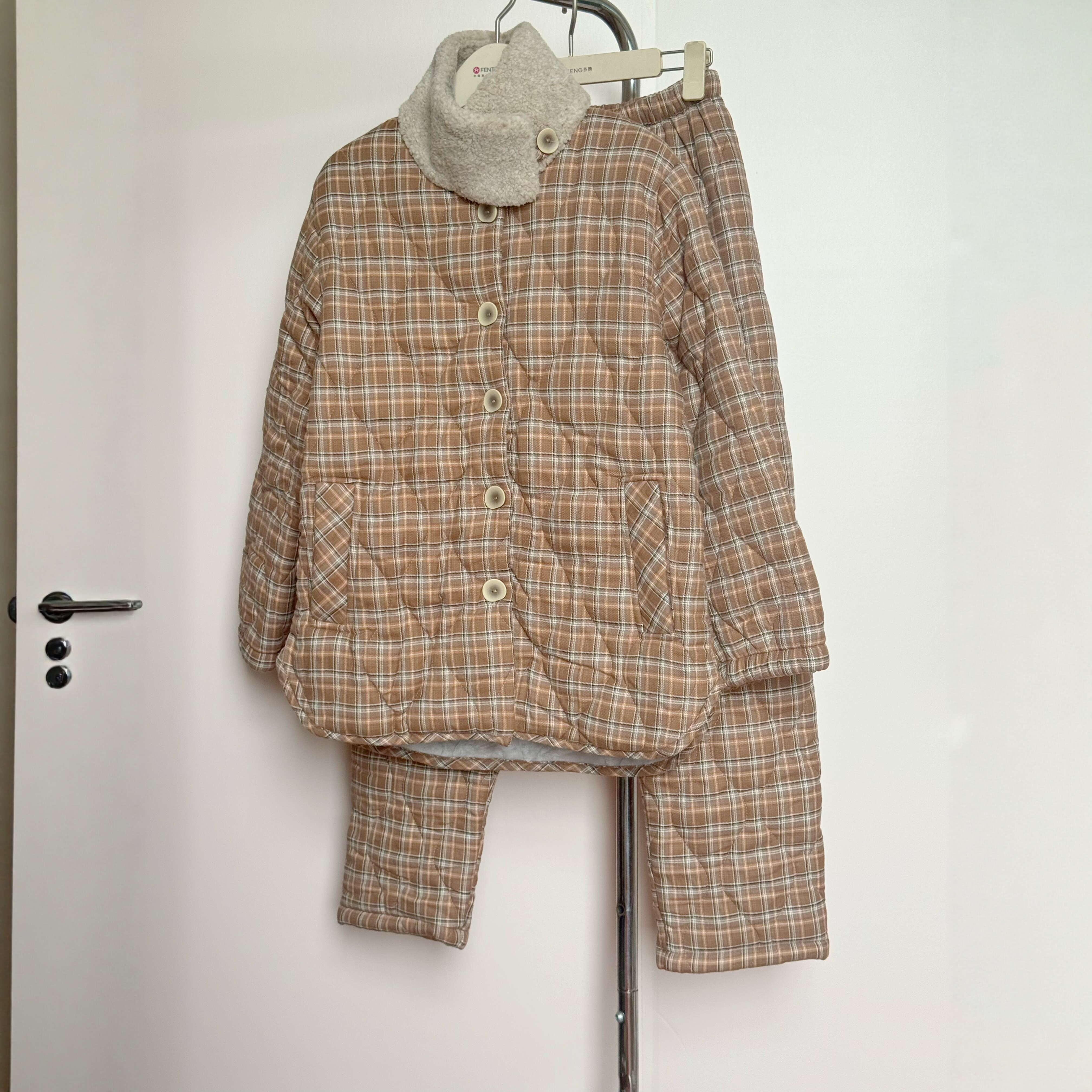 芬腾女士全棉三层加厚抗静电睡衣