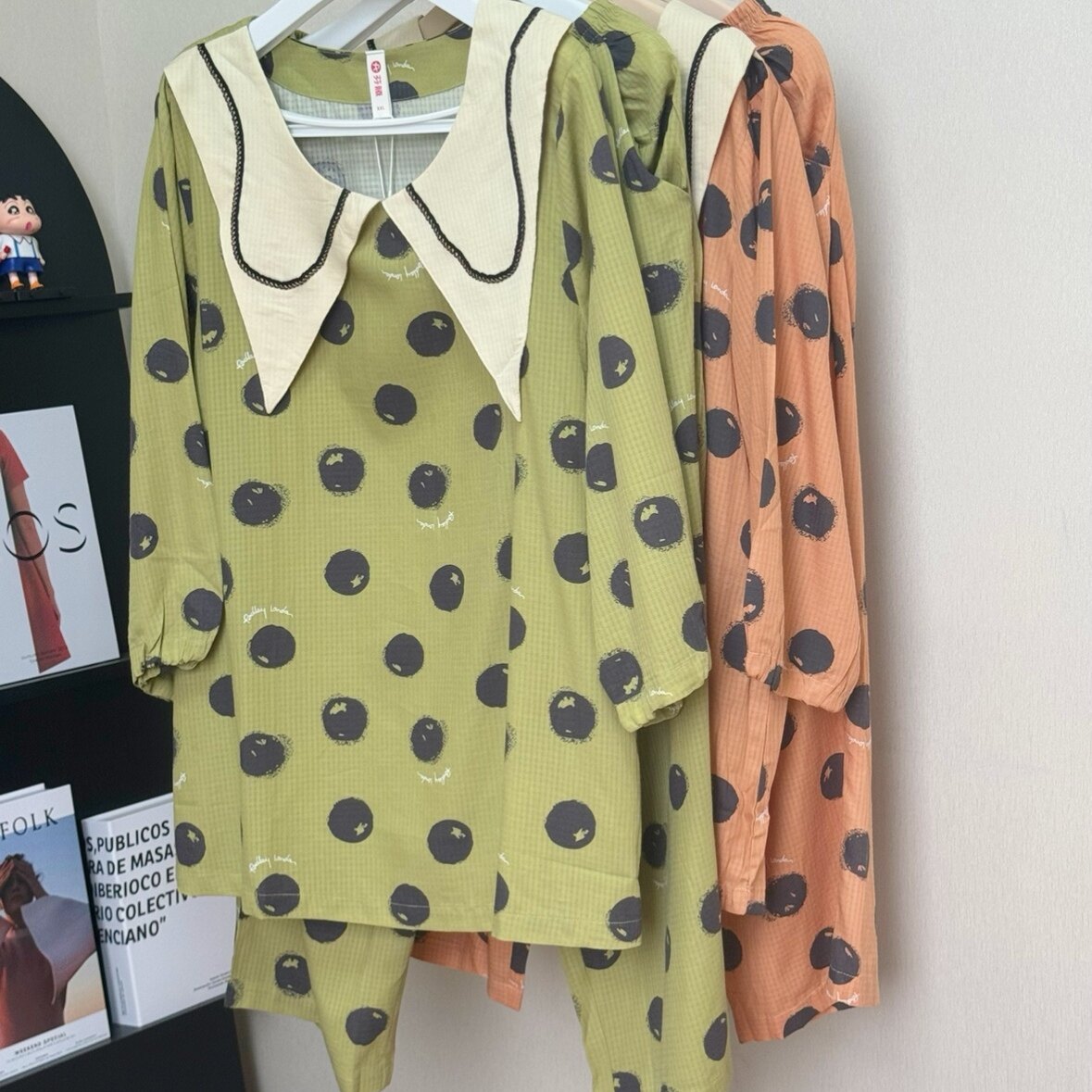 芬腾睡衣女梭织棉七分袖家居服
