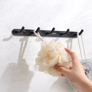 304不锈钢免打孔挂衣钩壁挂墙壁衣帽钩 浴室墙上联排挂钩强力粘胶