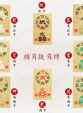 铜补角牌房屋缺角挂件挂饰八卦镜