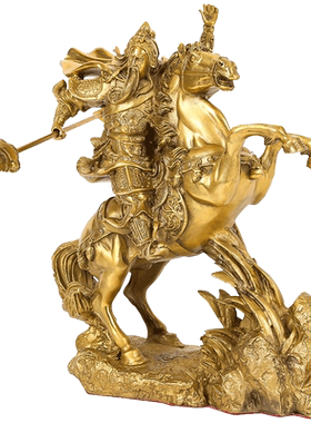 纯铜关公摆件招财武财神武圣供奉