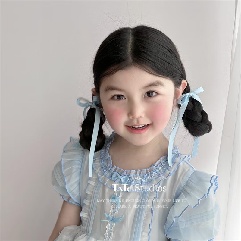 他她少女飘带对夹法式发饰