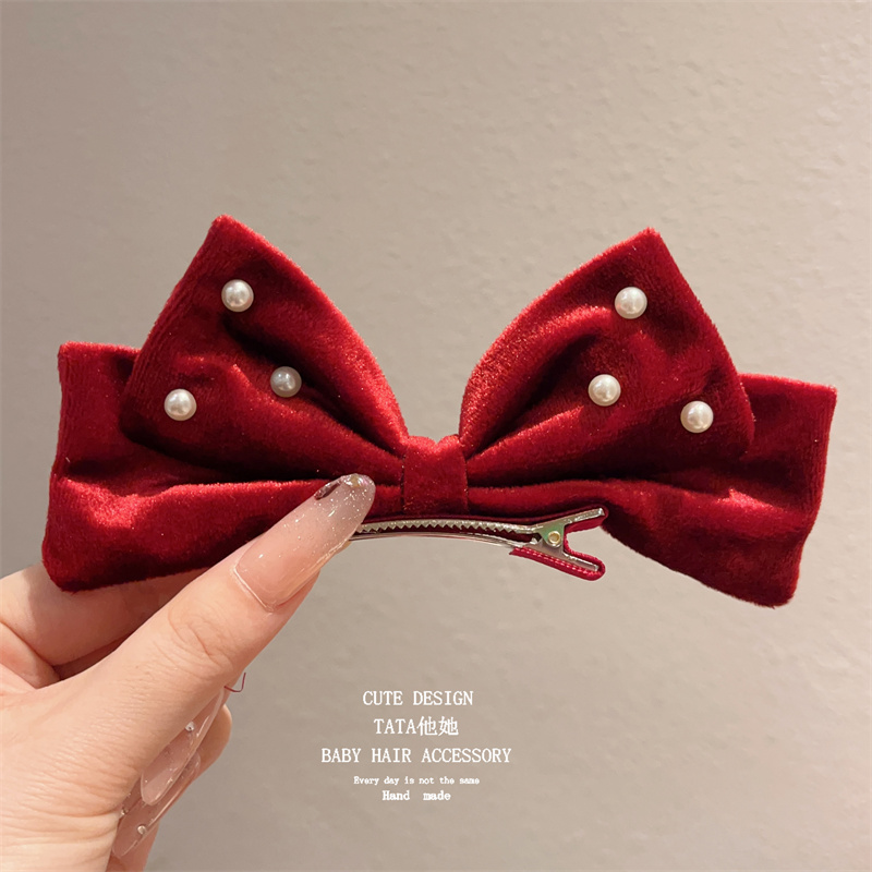 小女孩公主高级感丝绒发夹