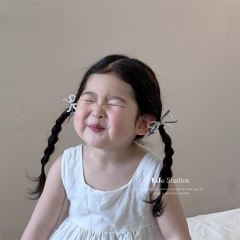 他她甜妹珍珠蝴蝶结儿童发圈