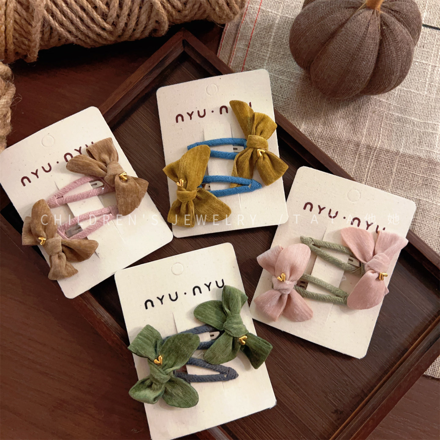 儿童秋冬森系复古丝绒蝴蝶结发夹韩系小女孩碎发边夹发卡宝宝头饰,童装/婴儿装/亲子装,发饰,淘宝优惠券,粉丝福利购,淘宝优惠卷