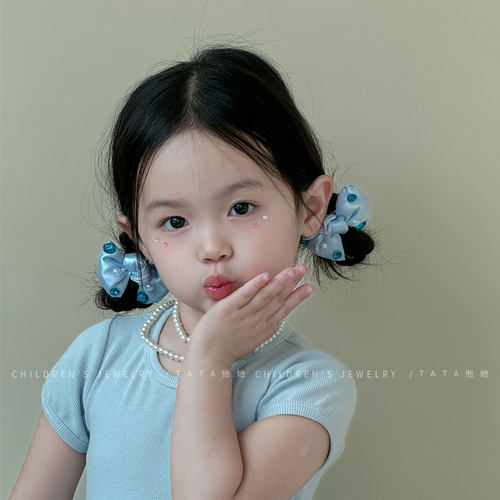 女童水钻蝴蝶结发圈不伤发头绳